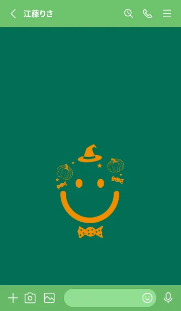 [LINE着せ替え] スマイル＆ハロウィン 萌葱色の画像2
