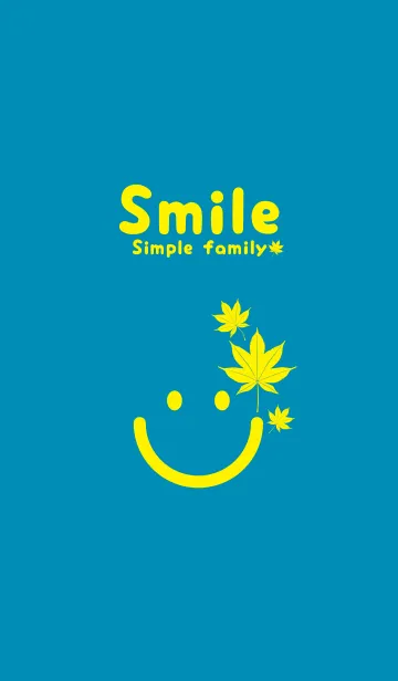 [LINE着せ替え] スマイル＆紅葉 セルリアンブルーの画像1