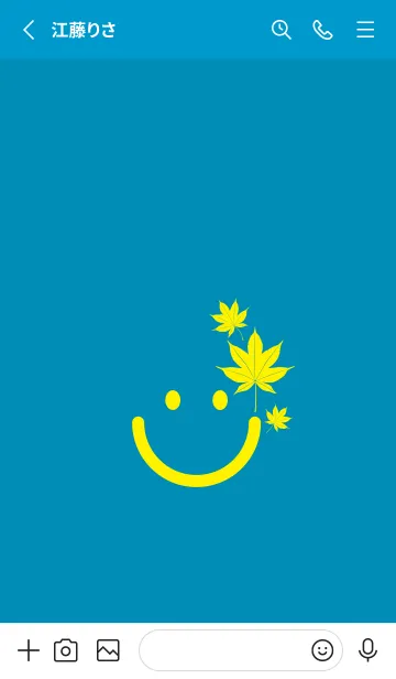 [LINE着せ替え] スマイル＆紅葉 セルリアンブルーの画像2