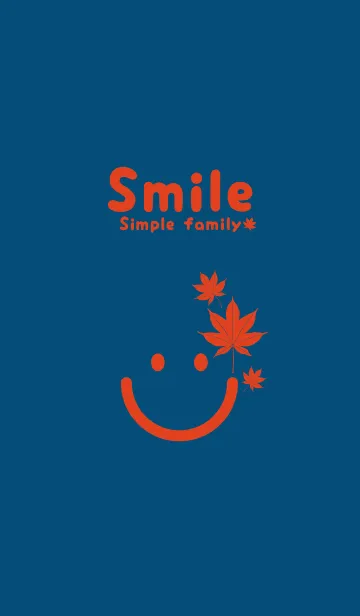 [LINE着せ替え] スマイル＆紅葉 プルシアンブルーの画像1