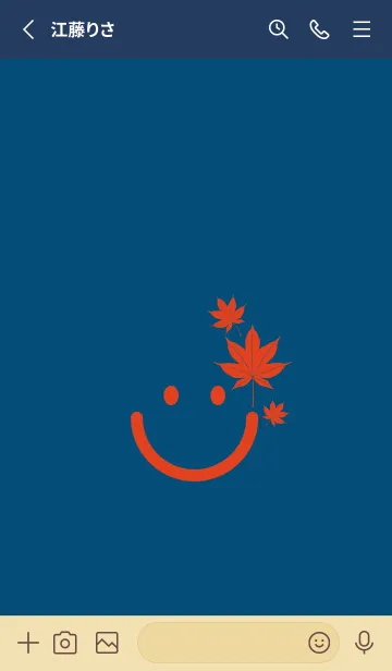 [LINE着せ替え] スマイル＆紅葉 プルシアンブルーの画像2