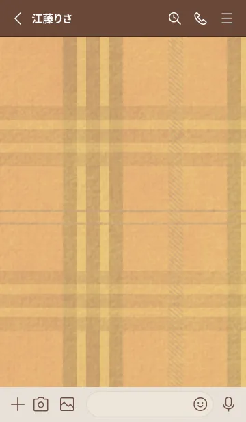 [LINE着せ替え] チェック柄 St 01 - オレンジ ＆ ベージュの画像2