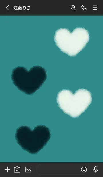 [LINE着せ替え] もこもこハート -グリーン- ハロウィンの画像2