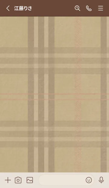 [LINE着せ替え] チェック柄 St 01 - ベージュ 01の画像2