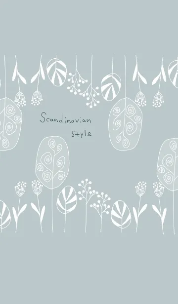 [LINE着せ替え] 北欧の森の大人デザイン・くすみブルーの画像1