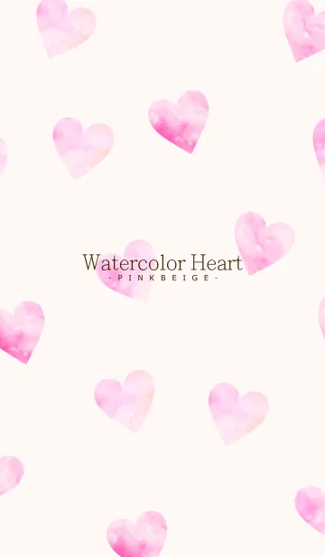 [LINE着せ替え] WatercolorHeart -PINKBEIGE- 25の画像1