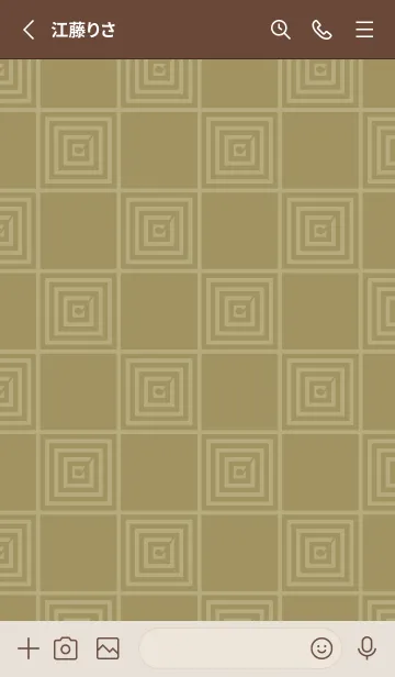 [LINE着せ替え] 和音 市松模様と音符 油色の画像2