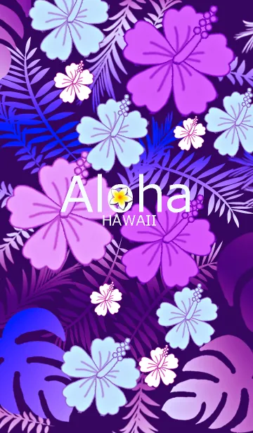 [LINE着せ替え] ハワイ＊ALOHA+185-1 Purpleの画像1