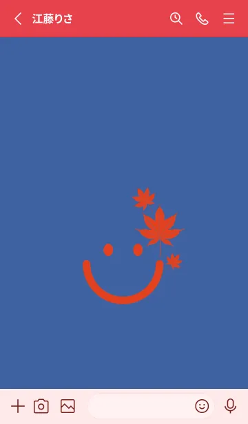 [LINE着せ替え] スマイル＆紅葉 Hidrange blueの画像2