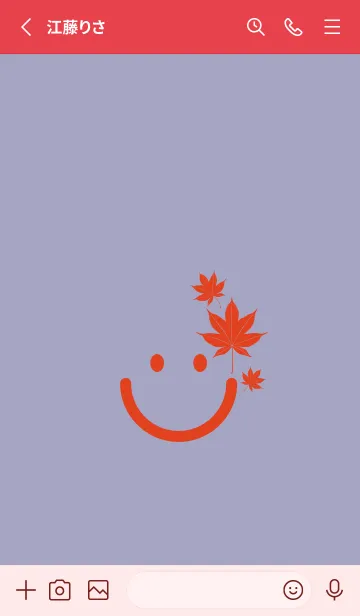 [LINE着せ替え] スマイル＆紅葉 藤鼠の画像2