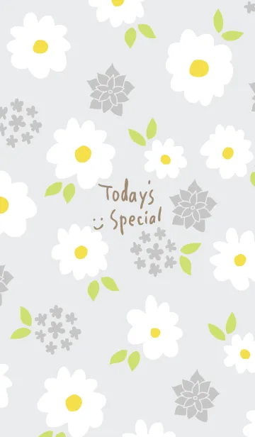 [LINE着せ替え] 白とグレーの花25の画像1