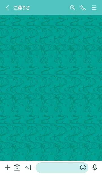 [LINE着せ替え] 和音 流水紋と五線とト音記号 青緑の画像2