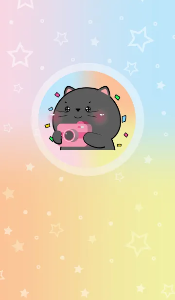 [LINE着せ替え] Simple Black Cat & Pastel Theme (JP)の画像1