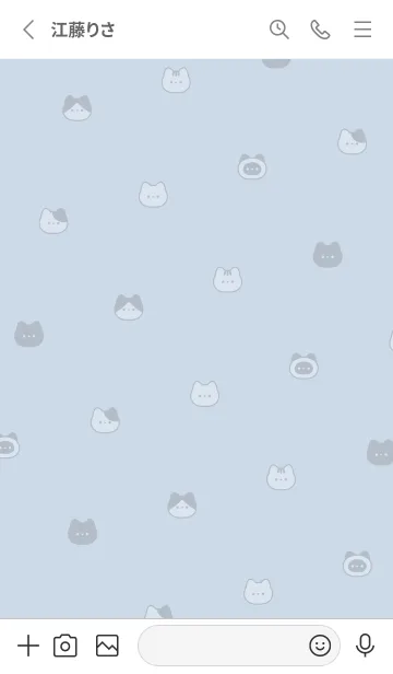 [LINE着せ替え] ゆるいねこ。ペールブルーの画像2