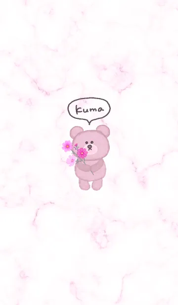 [LINE着せ替え] クマとマーブル2♥ピンクパープル10_1の画像1
