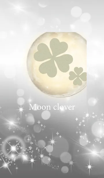 [LINE着せ替え] グレー : 月とクローバーの画像1