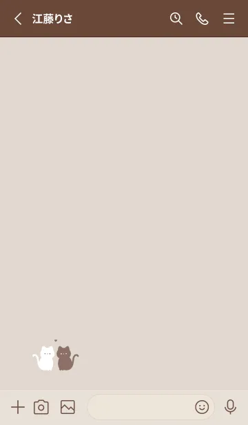 [LINE着せ替え] 白黒ねこさん。ベージュ。の画像2