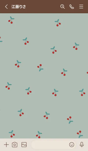 [LINE着せ替え] cherry_pattern #dustygreenの画像2