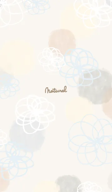 [LINE着せ替え] 花と水彩丸 グレー12の画像1