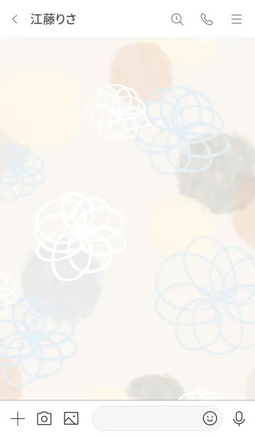 [LINE着せ替え] 花と水彩丸 グレー12の画像2