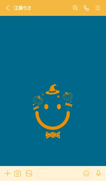 [LINE着せ替え] スマイル＆ハロウィン 鴨の羽色の画像2