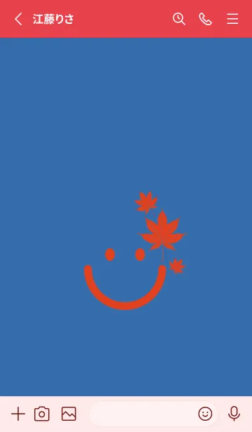 [LINE着せ替え] スマイル＆紅葉 ウルトラマリーンの画像2