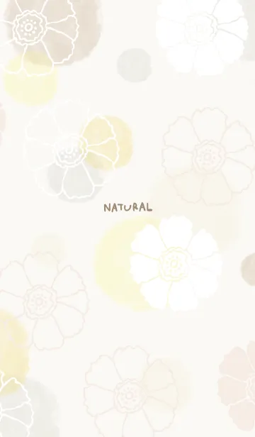 [LINE着せ替え] 花と水彩丸 黄色 茶色3の画像1