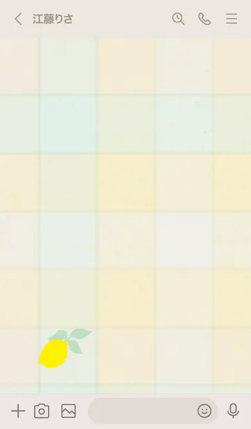 [LINE着せ替え] チェック柄 レモン15の画像2