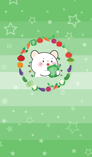 [LINE着せ替え] White Mouse With Vegetable Theme (JP)の画像1