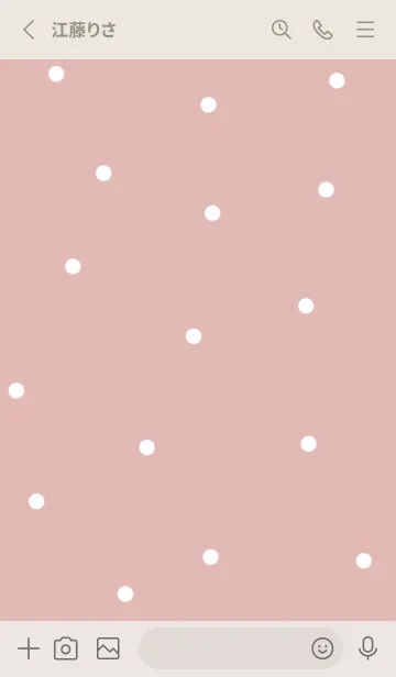 [LINE着せ替え] 水玉とピンクベージュ。お花。の画像2