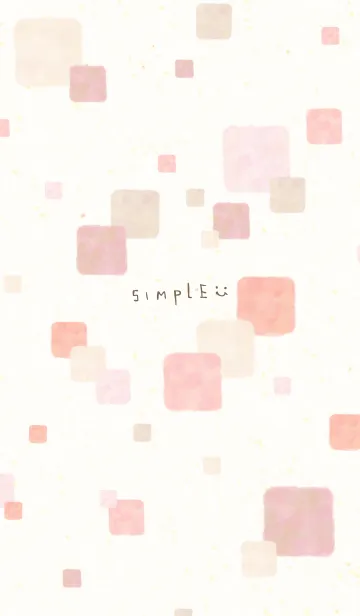 [LINE着せ替え] 水彩 四角 ピンク11の画像1