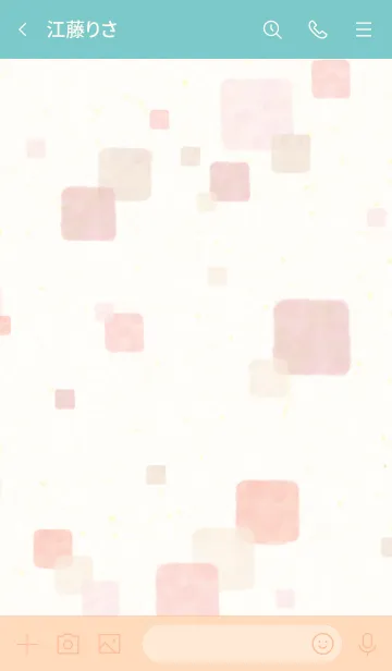 [LINE着せ替え] 水彩 四角 ピンク11の画像2