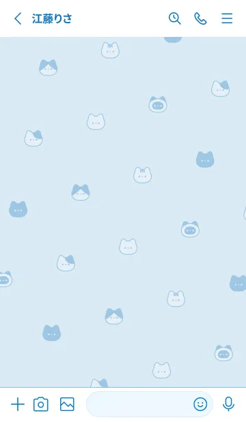 [LINE着せ替え] ゆるいねこ。水色の画像2