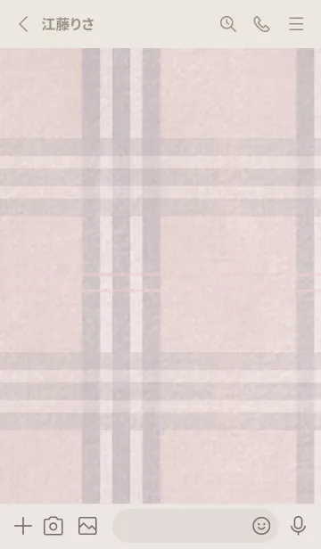 [LINE着せ替え] チェック柄 St 01 - ピンクグレージュの画像2