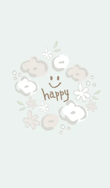 [LINE着せ替え] 手書きお花リース グリーン4の画像1