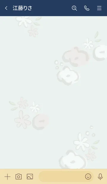 [LINE着せ替え] 手書きお花リース グリーン4の画像2