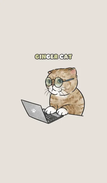 [LINE着せ替え] gingercat9 / dark beige .jpの画像1