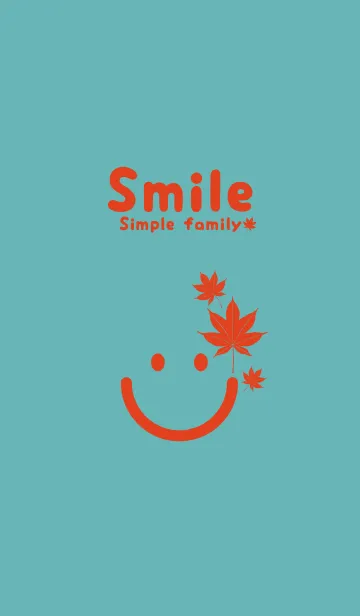 [LINE着せ替え] スマイル＆紅葉 アクアマリンの画像1