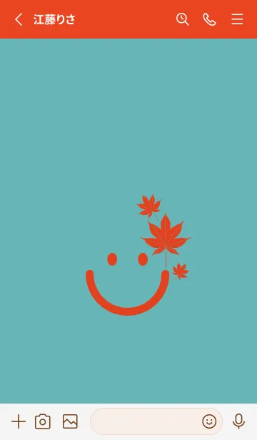 [LINE着せ替え] スマイル＆紅葉 アクアマリンの画像2