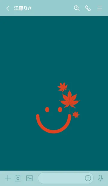 [LINE着せ替え] スマイル＆紅葉 Deep teal greenの画像2