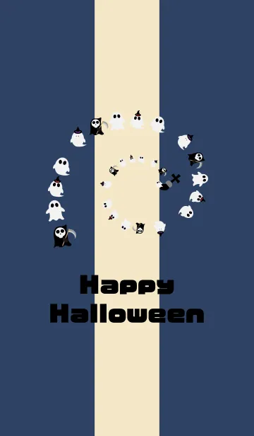 [LINE着せ替え] ハロウィンの着せかえ おばけ達 紺の画像1