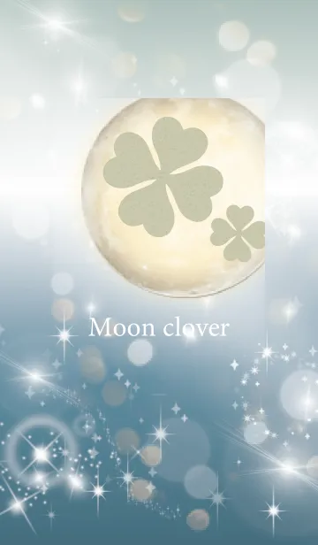 [LINE着せ替え] ベージュと青 : 月とクローバーの画像1