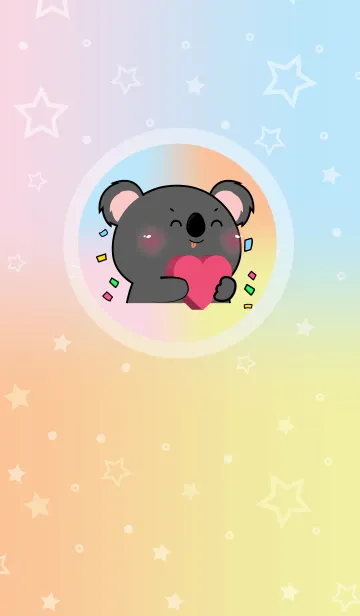 [LINE着せ替え] Simple Black Koala & Pastel Theme (JP)の画像1