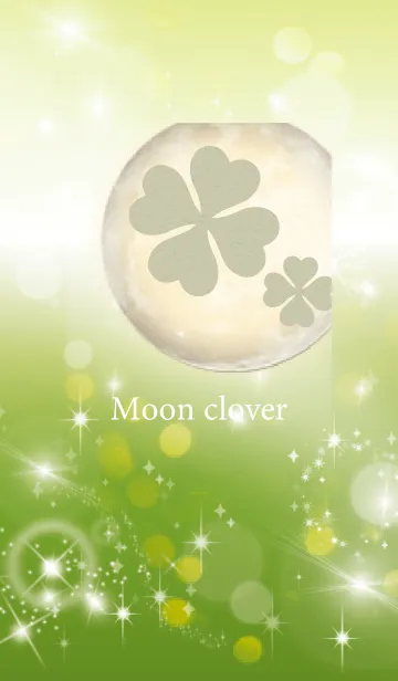 [LINE着せ替え] 黄緑 : 月とクローバーの画像1