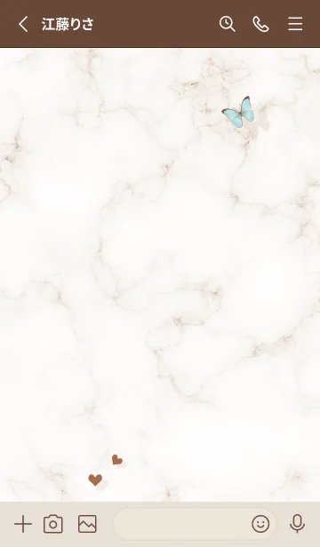 [LINE着せ替え] 薔薇と蝶とマーブル♥ブラウン03_1の画像2