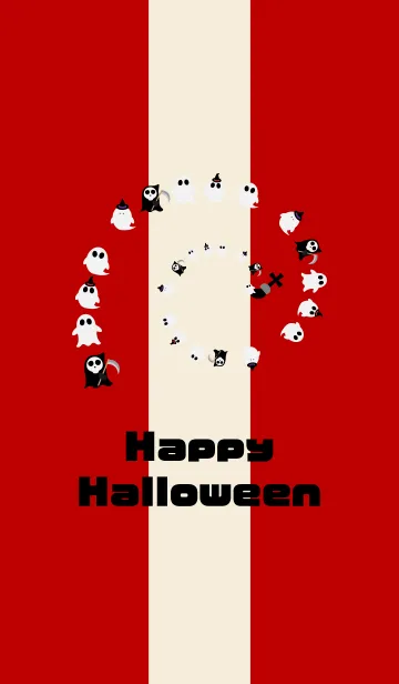 [LINE着せ替え] ハロウィンの着せかえ おばけ達 赤の画像1