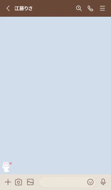 [LINE着せ替え] うさぎ2りんご[ブルー]の画像2