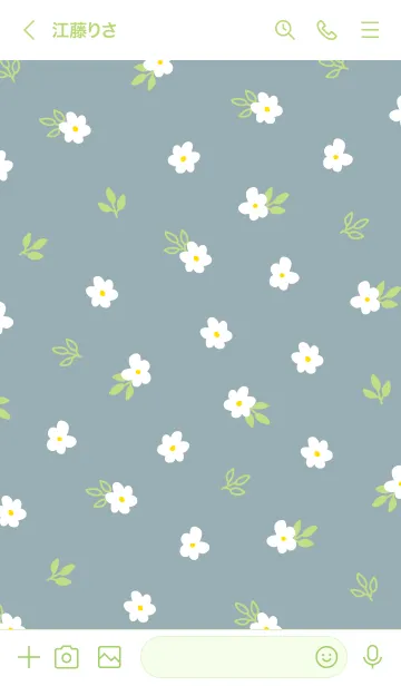 [LINE着せ替え] 白い小花 くすみカラー18の画像2