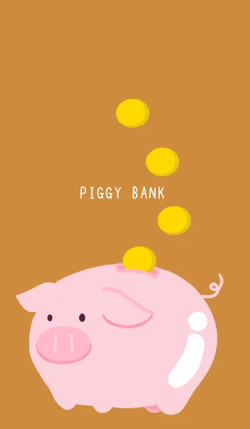 [LINE着せ替え] 幸せの豚の貯金箱/ライトブラウンの画像1