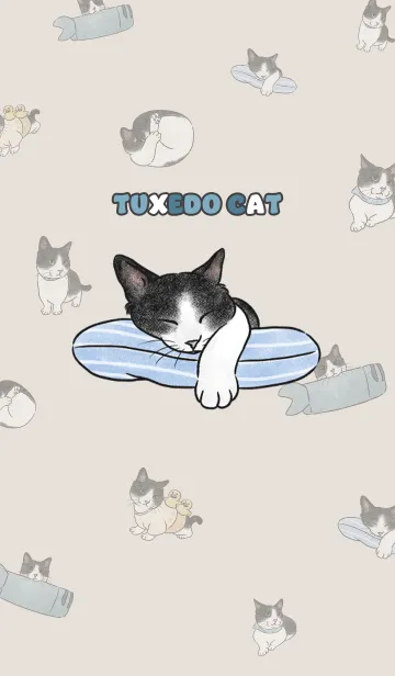 [LINE着せ替え] tuxedocat4 / dark beige .jpの画像1